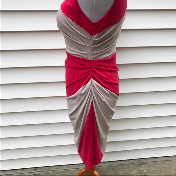 Muse body con sheath pink gray sheath side ruching - Picture 5 of 7